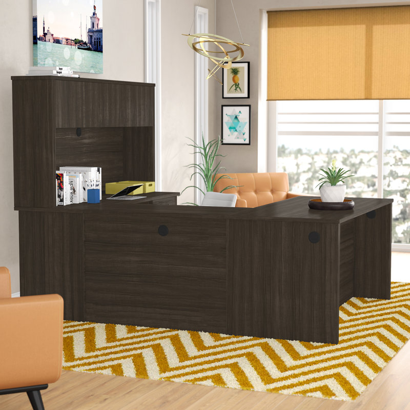 Latitude Run® Karyn UShape Executive Desk with Hutch & Reviews Wayfair